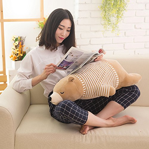 Maomoto Stuffed Bear Plush Toy 60CM Large Brown Sleeping Bear Animal Stuff Soft Plushies Soft Toy Pillow Huggable Throw Pillow Cushion Gifts for Kids (Brown)