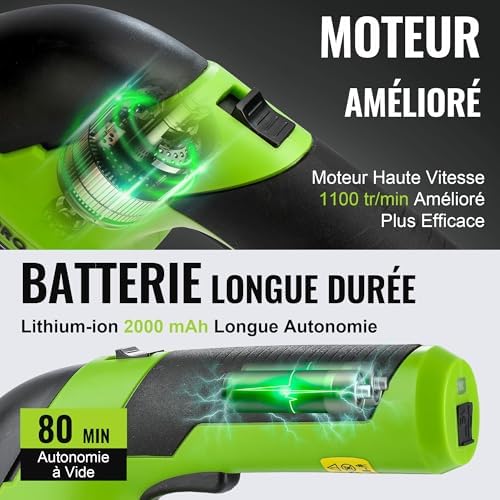 Cisaille à Gazon 2 en 1 Sans Fil 7,2 V avec 2 Lames