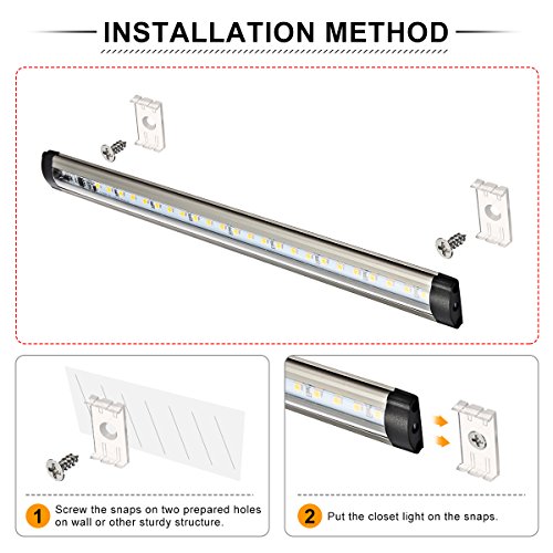 Under Cabinet Light, Elfeland Touch Tap Closet Lights 3 Levels Dimmable Touch Sensor Night Light Connectable Push Light for Wardrobe Cupboard Desk Lamp Kitchen Study Dormitory