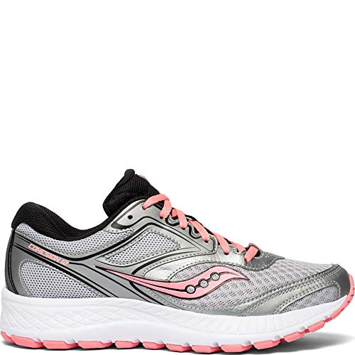 Saucony Women's VERSAFOAM Cohesion 12 Road Running Shoe, Silver/Pink, 7.5 M US
