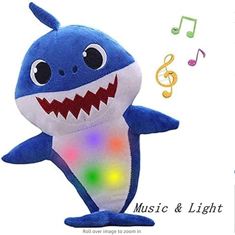 Amazon 子供用ソフトトイ サメの赤ちゃん 音楽音 ベビーシャーク ぬいぐるみ 柔らかい赤ちゃんと歌う英語の歌 男の子と女の子に最高のギフト ブルー ぬいぐるみ おもちゃ