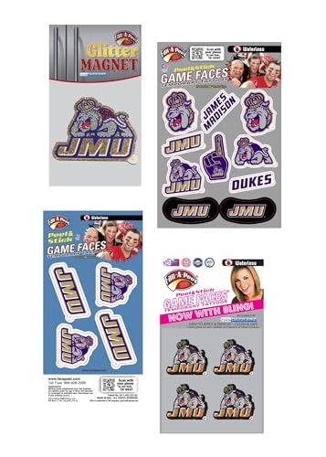 James Madison JMU Temporary Tattoo and Fan Tailgate Bundle 518420Zi50L