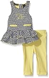 Calvin Klein Baby-Girls Dobby Knit Tunic and Yellow Spandex Leggings, Yellow, 3-6 Months
