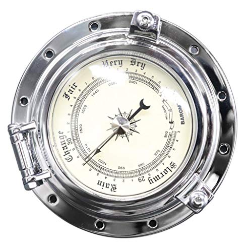 Homyl Marine RV Boat Barometer Air Pressure Gauge Silver