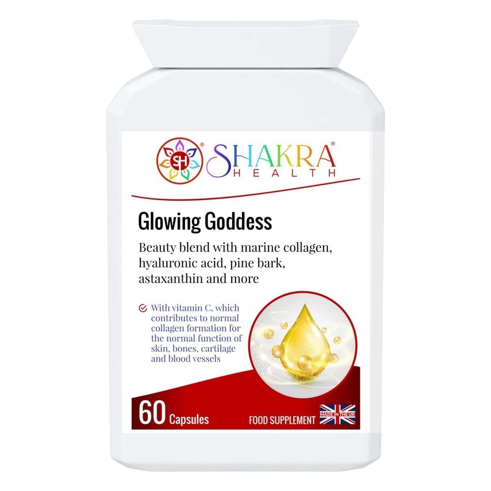 Glowing Goddess 60 Ultimate Marine Collagen Complex Capsules for Bones, Cartilage, Hair, Skin Pigmentation, Ageing, Beauty & UV Protection