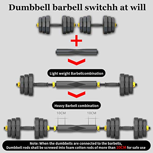 PINROYAL Adjustable Dumbbells Fitness Dumbbell Barbell Combination Set