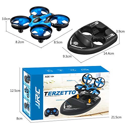 B-Qtech Mini Drone for Kids, RC Car for Kids & Beginners, Remote Control Boats for Pools and Lakes, RC Quadcopter, 3-in-1 Ground-Water-Air Mode with Auto Hovering, 3D Flip, Headless Mode - Thumbnail 5
