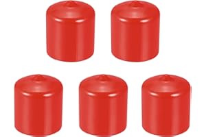 DMiotech 5 Pack 24mm ID Red Screw Thread Protectors Rubber End Caps Bolt Covers for Screw Bolt Furniture Pipe