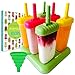 FUMCare Popsicle Molds Set of 6 Bpa-Free Reusable Large Ice Pop Maker With a Tray, Silicone Funnel, Cleaning Brush and a Homemade Ice Cream Mold Recipe E-Book