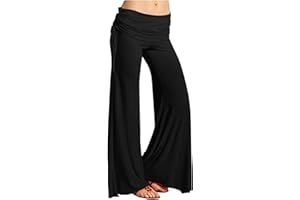 FLEKMANART Women's Summer Vintage Print Wide Leg Pants Casual Flared Drawstring Trousers Elastic High Waist Palazzo Pants