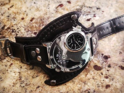 Industrial Watch - Leather Gauntlet Watch - Steampunk Watch - Leather Cuff Watch - Handmade by American Made Upgrades