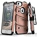 ZIZO Bolt Series for iPhone SE (2020) / iPhone 8 / iPhone 7 Case with Screen Protector Kickstand Holster Lanyard - Rose Gold & Black