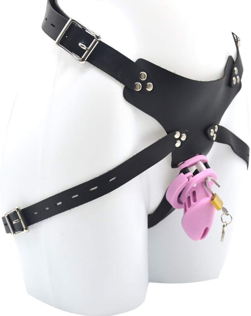 LXL Yoga mat Natural Comfort Hidden Pale Pink CB Pants Chastíty Cage Health Device, Suitable for Male Use T Shirt (Size : Short)