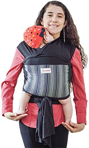 Maman Kangourou Amerigo Stretchy Wrap Baby Carrier, Black Chameleon