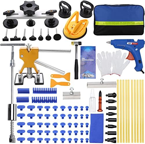 75-Piece Auto Dent Repair Kit - Paint-Friendly Dent Removal Tools With Gold Lifter & Bridge Puller
