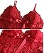 Queen M Pretty Pajama Sexy Lingerie Sling Transparent Underwear for Sex Flirt, 2XL Red