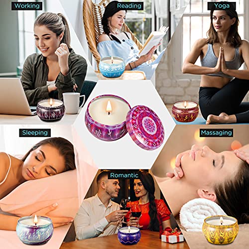Scented Candles Gifts Set, 12 Constellations Jar Candles Set for Valentines Day Gifts, Candles for Home Scented with Portable Travel Tin, Candles Gifts for Women, Mother\'s Day, Birthday