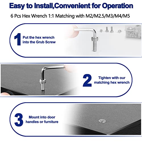 Gelisen 1230Pcs M2.5 M3 M4 M5 Silver Hex Socket Head Cap Screws Nuts Washers Assortment Sets,304 Stainless Steel Socket Cap Screws Bolts Kit with 4 Allen Wrenches