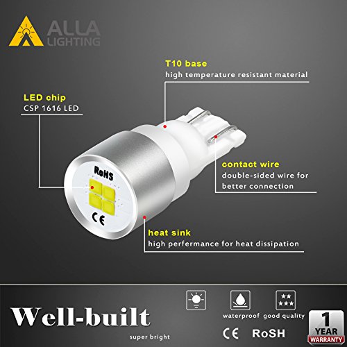 image for Alla Lighting Newest T10 194 LED Bulb 1616-SMD Super Bright LED 194 16