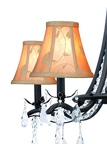 Lite Source CH554-6 6-Inch Lamp Shade, Beige Jacquard