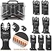 TACKLIFE Carbide Blade and Universal Oscillating Saw Blades Set including 4 Bimetal Blades and 4 adapters; Perfect for Cutting Wood, Nails, Metal and Plastic- AOSB1A