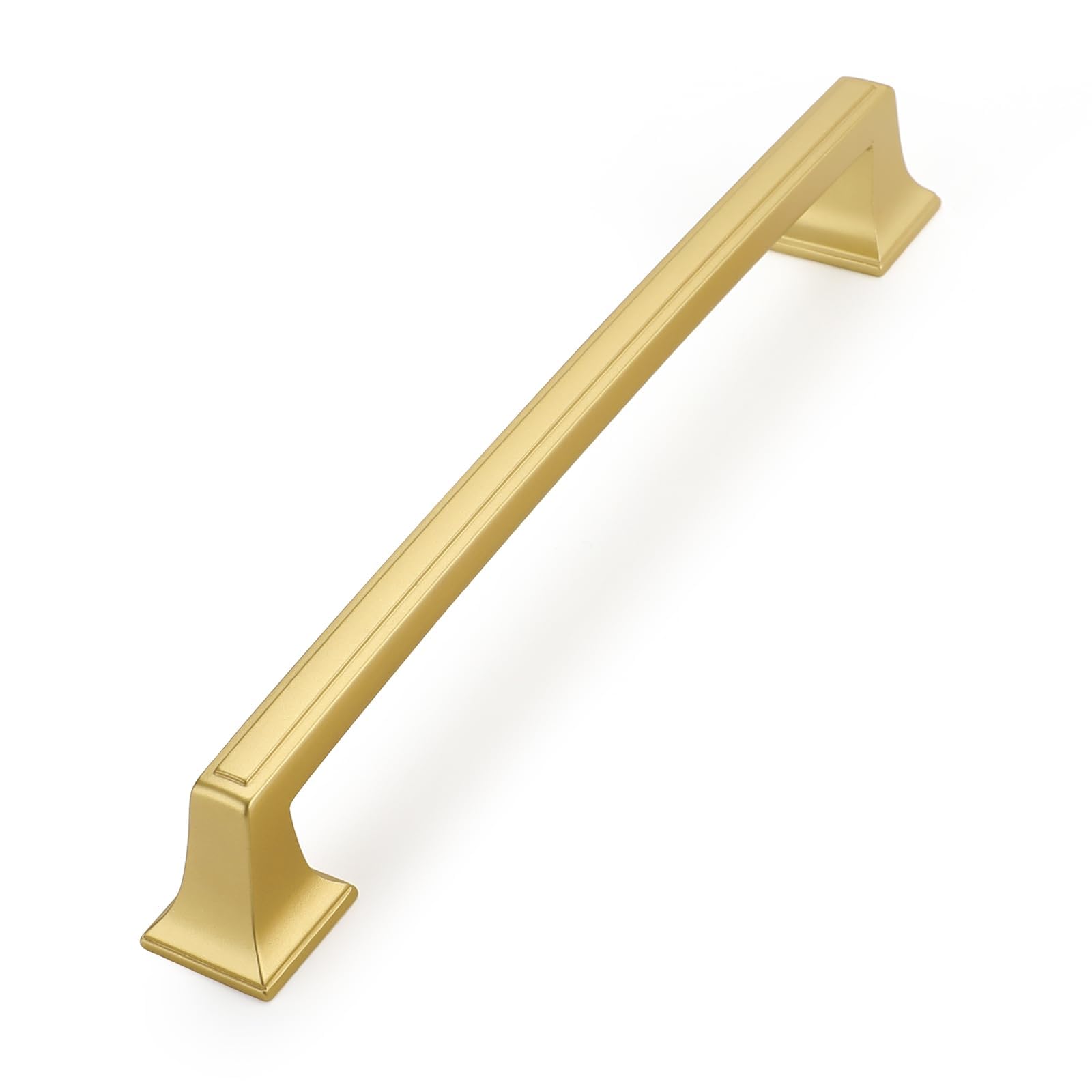 Photo 1 of Haidms 10 Pack Cabinet Handles Matte Gold Cabinet Pulls 6-1/4 Inch Hole Center Drawer Pulls Modern Bar Dresser Handles for Bathroom Kitchen Bedroom, Zinc Alloy
