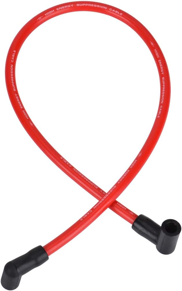 10.5 MM High Performance New Spark Plug Wire Set for Chevy AM General Isuzu HEI SBC BBC 350 383 454 Electronic (Red): Automotive