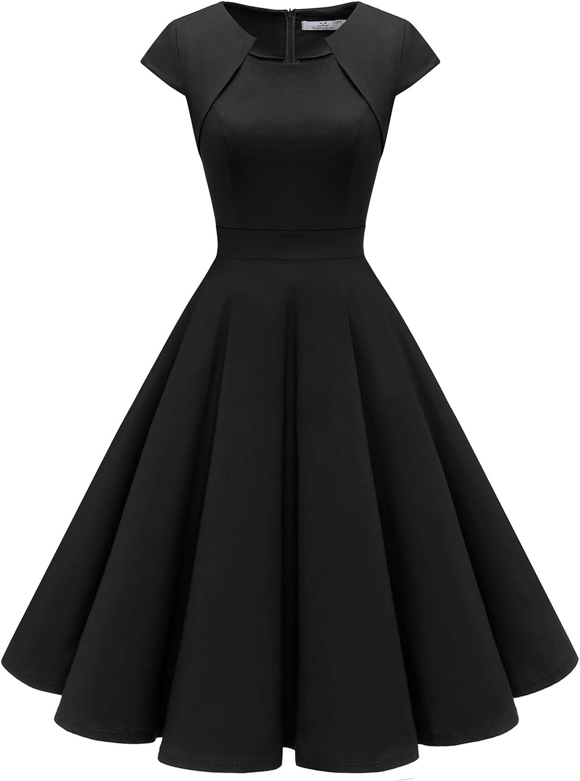 HomRainWomen's 1950s Retro Vintage A-Line Cap Sleeve Cocktail Swing Party Dress