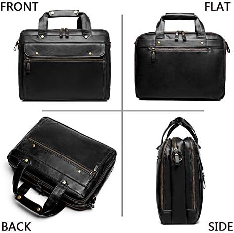 Leather Briefcase for Men Laptop Bag 15.6 Inch Large Waterproof Retro Business Travel Messenger Bag,Perfect Gifts For Husband/Christmas Gifts for Men (Black) 4 Leather Briefcase for Men Laptop Bag 15.6 Inch Large Waterproof Retro Business Travel Messenger Bag,Perfect Gifts For Husband/Christmas Gifts for Men (Black)