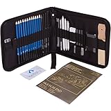 Bellofy 33-Piece Professional Art Kit - Drawing and Sketch Kit with Pencils, Erasers, Kit Bag and Free Sketchpad - Art Supplies, Drawing Pencils, Graphite Pencils, Sketching Supplies