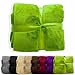 casa pura Fleece Throw Blanket | Plush Blanket Throw for Couch or Twin Size Bed | Super Soft & Cozy Fur Blankets | Various Sizes and Colors | Apple Green - 60