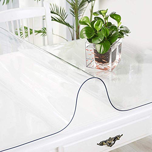 Thick Furniture Table Protector Clear Plastic Tablecloth Mat Wipeable