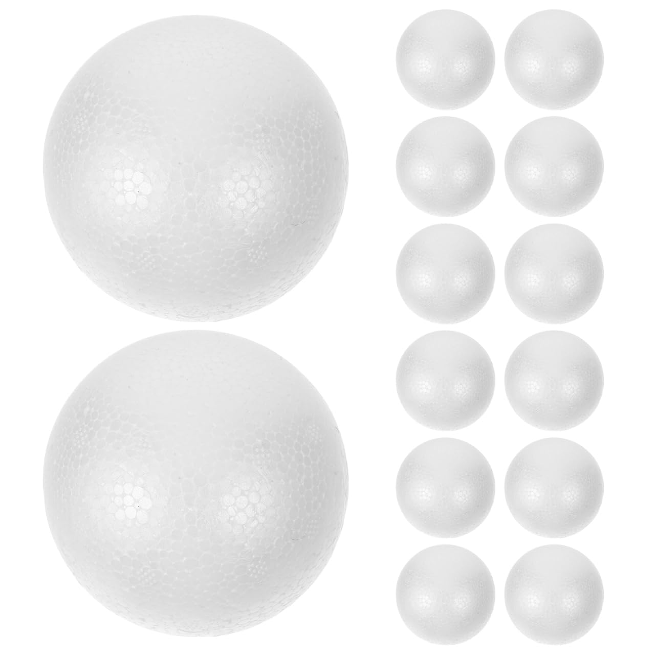 15pcs White Foam Balls Polystyrene Craft Balls Round Christmas Tree Ornament for DIY Wreath Garland Painting Projects Xmas Wedding Holiday Party 8cm