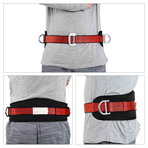 WILDKEN Body Belt with Waist Pad and Side D-Rings, Personal Protective Equipment Safety Climbing Harness (Red) - Thumbnail 6