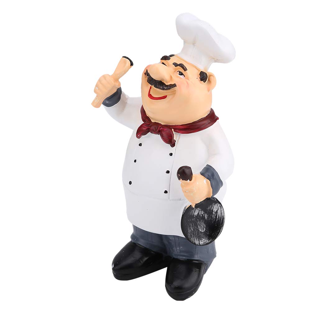 Cook Statue Kitchen Decoration Resin Decorative Ornament Chef Statue Collectible Figurine for Home Kitchen Coffee Decoration(71110 04)