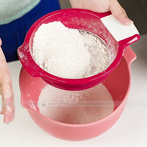 Astra Gourmet 1pc Fine Mesh Strainer/Flour Sieve/Icing and Sugar Sifter,6 1/2" by 2 1/2", Made of Plastic and Stainless Steel(Hot Pink)
