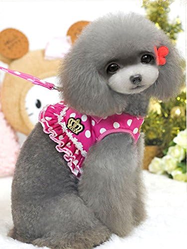 Dog Clothes Doggie Skirt Princess Cat Clothes Dog Dress Apparel with Two Colors and Three Sizes (S, RED)