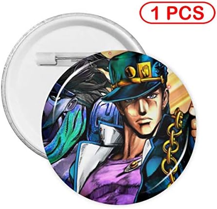 GASDFEFSD Unisex Cute Anime Cartoon Jojos Bizarre Adventure Round Pins Decoration for Clothes Gift S 1 PCS