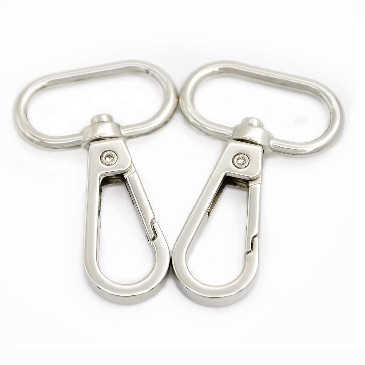ANCLLO 20 Pcs 3/4 inch Inside Diameter Oval Ring Lobster Clasp Claw Swivel for Strap Push Gate Lobster Clasps Hooks Swivel Snap Fashion Clips (Silver)