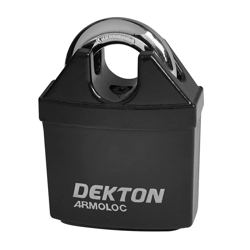 Dekton 50mm Closed Shackle Steel Padlock - weather Resistant | High Security Rating of 5 | Steel Laminated | Supplied With 3 Keys | Durable & Rust-resistant | Versatile Locking Solution