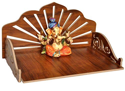 7CR Wood Art and Craft Temple (Brown_13.3 Inch X 7.8 Inch X 1.5 Inch)