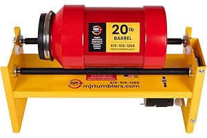 MJR Tumblers Commercial Duty 20lb Rock Tumbler. Capable of Running 18 Different Barrel Sizes & Combinations. Unmatched Quality, Durability & Versatility. MJR is a USA Disabled & Veteran Owned Company.