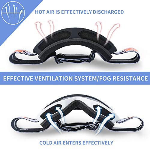 XR Ski Snowboard Goggles Anti-Fog UV Protection HD Cylinder Lens Over Glasses Non-Slip Strip Snow Goggles for Men&Women (Silver) - Thumbnail 4