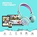 Criacr Kids Headphones, Noise Reduction School Wired Headphone, Lightweight Foldable Stereo Tangle-Free 3.5mm Audio Jack, Microphone, in-line Controller On-Ear Headsets for Children, Boys, Girls