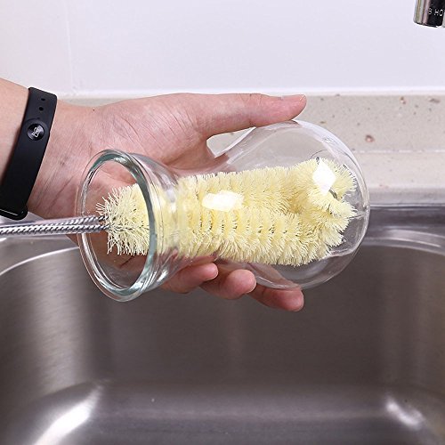 Long Water Bottle Cleaning Brush - Bendable Bristles Design,With Hook and Comfort Handle,Bottle Washing Brush for Baby Milk Bottle,Vase,Decanter,Glass Jugs,juicers,Cleaner Brushes - Thumbnail 6