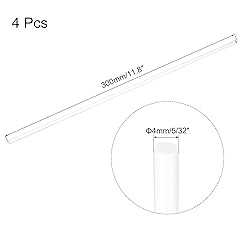 MECCANIXITY 4pcs Acrylic Round Rods 5/32" x