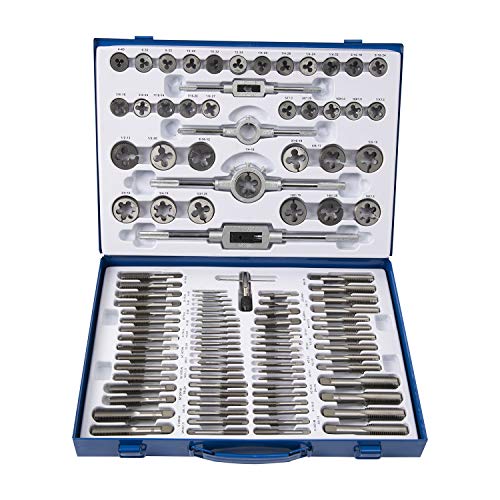 Muzerdo 110PCS Standard Sae and Metric Bearing Steel Tap and Die