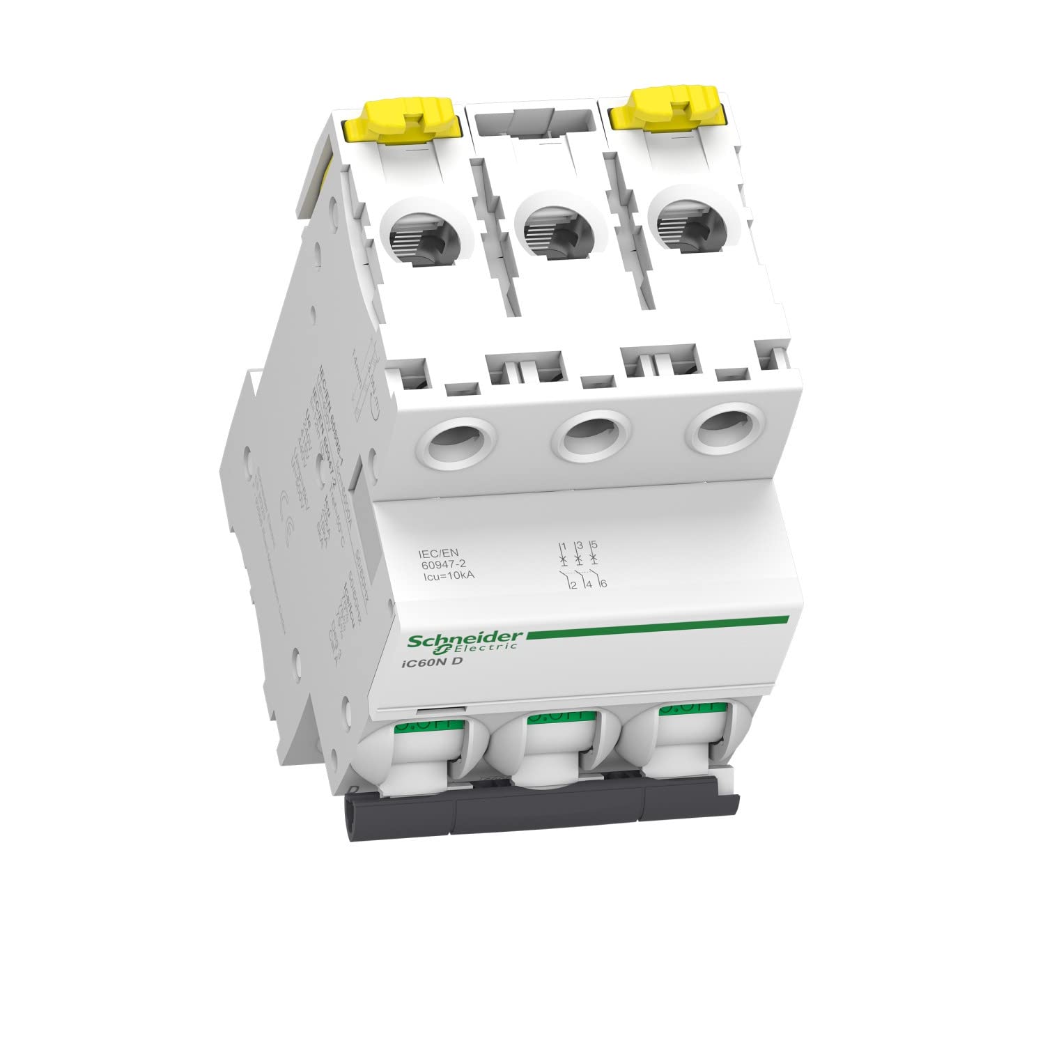 Schneider Electric a9 °F75332 ic60 N Circuit Breaker, Acti9, Curvature D, 3P, 85 mm Height x 54 mm Width x 78.5 mm depth, 32 A Current, 50/60 Hz, White