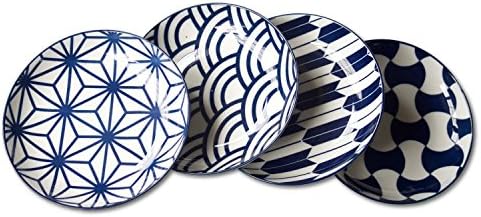 Japanese pattern Bread and Butter Set, Salad/ Dessert Plates Set of 4 , 4.7inch, Assorted Motifs