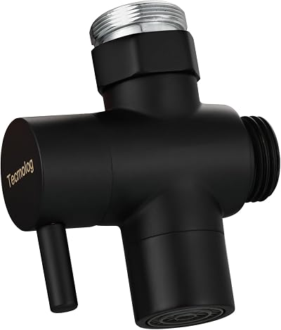 Tecmolog Brass Faucet Diverter Valve with Aerator M22 to M24 Adapter Black